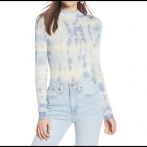 Something Navy Blue and Cream Knit Top